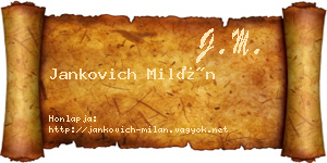 Jankovich Milán névjegykártya